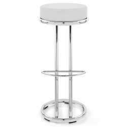 Tabouret Faux Cuir Chrome - Haut Zed Noir