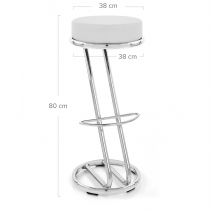 Tabouret Faux Cuir Chrome - Haut Zed Noir