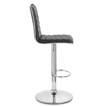 Chaise de Bar Faux Cuir Chrome - Hiline Noir