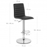 Chaise de Bar Faux Cuir Chrome - Hiline Noir