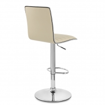 Chaise de Bar Faux Cuir Chrome - Hiline Crème