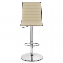 Chaise de Bar Faux Cuir Chrome - Hiline Crème
