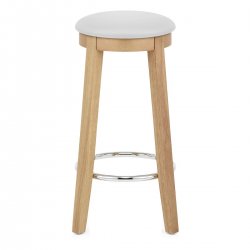 Tabouret de Bar Faux Cuir Bois - Ikon Chêne Noir