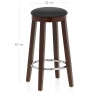 Tabouret de Bar Faux Cuir Bois - Ikon Noyer Noir