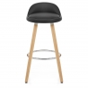 Tabouret de Bar Faux Cuir Bois - Jive Noir