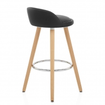 Tabouret de Bar Faux Cuir Bois - Jive Noir