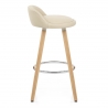 Tabouret de Bar Faux Cuir Bois - Jive Crème