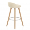 Tabouret de Bar Faux Cuir Bois - Jive Crème