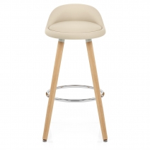 Tabouret de Bar Faux Cuir Bois - Jive Crème