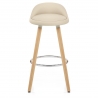 Tabouret de Bar Faux Cuir Bois - Jive Crème