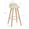 Tabouret de Bar Faux Cuir Bois - Jive Crème