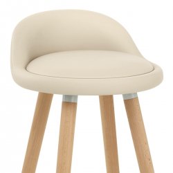 Tabouret de Bar Faux Cuir Bois - Jive Noir