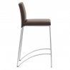 Tabouret Cuir Chrome Brossé - Leah 