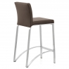 Tabouret Cuir Chrome Brossé - Leah 