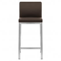 Tabouret Cuir Chrome Brossé - Leah 