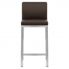 Tabouret Cuir Chrome Brossé - Leah 