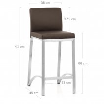 Tabouret Cuir Chrome Brossé - Leah 