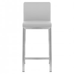 Tabouret Faux Cuir Chrome Brossé - Leah