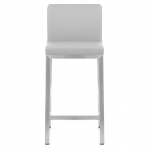 Tabouret Faux Cuir Chrome Brossé - Leah