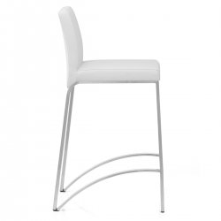 Tabouret Faux Cuir Chrome Brossé - Leah