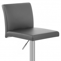 Chaise de Bar Faux Cuir Chrome Brossé - Lexi Gris