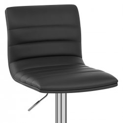 Chaise de Bar Faux Cuir Chrome - Linear