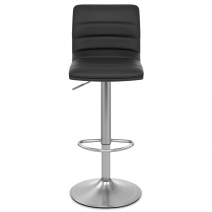 Chaise de Bar Faux Cuir Chrome Brossé - Linear