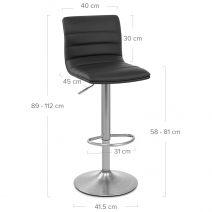 Chaise de Bar Faux Cuir Chrome Brossé - Linear