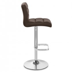 Chaise de Bar Faux Cuir Chrome - Lush