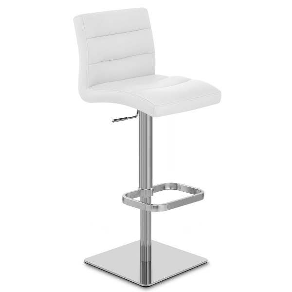 Chaise de Bar Cuir Chrome Brossé - Lush Chaise de Bar Cuir Chrome Brossé - Lush