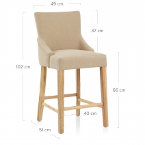 Chaise de Bar Tissu Bois - Magna Marron