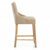 Chaise de Bar Tissu Bois - Magna Marron