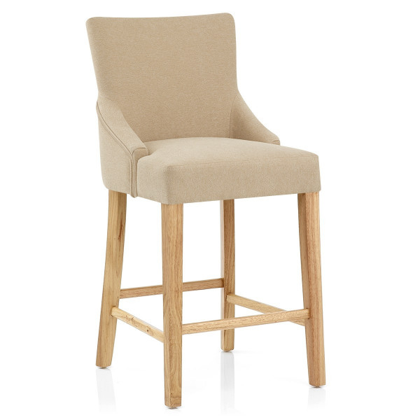 Chaise de Bar Tissu Bois - Magna Marron Chaise de Bar Tissu Bois - Magna Marron