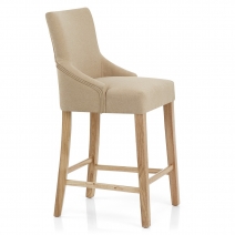 Chaise de Bar Tissu Bois - Magna Marron
