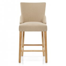 Chaise de Bar Tissu Bois - Magna Marron