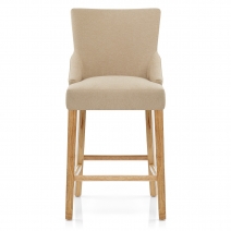 Chaise de Bar Tissu Bois - Magna Marron