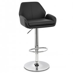 Chaise de Bar Faux Cuir Chrome - Manhattan