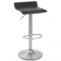 Tabouret Faux Cuir Chrome Brossé - Mars