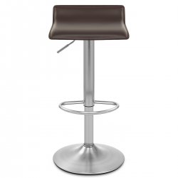 Tabouret Faux Cuir Chrome Brossé - Mars