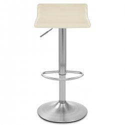 Tabouret Faux Cuir Chrome Brossé - Mars