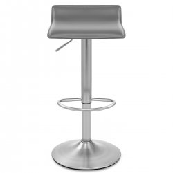 Tabouret Faux Cuir Chrome Brossé - Mars