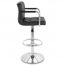 Chaise de Bar Faux Cuir Chrome - Maze