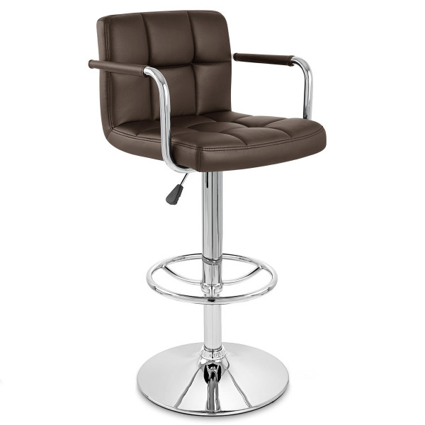 Chaise de Bar Faux Cuir Chrome - Maze Chaise de Bar Faux Cuir Chrome - Maze