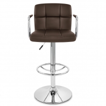 Chaise de Bar Faux Cuir Chrome - Maze