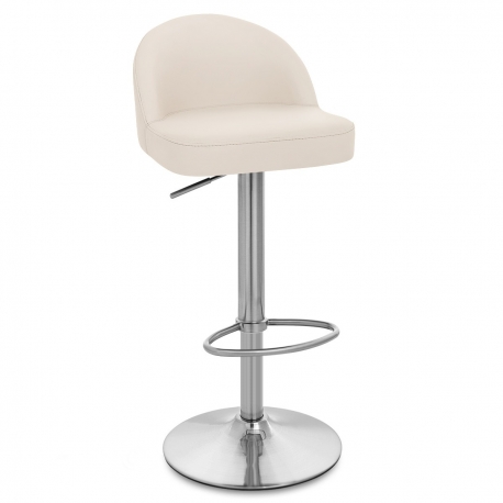 Chaise de Bar Faux Cuir Chrome Brossé - Mimi