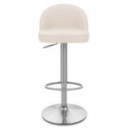 Chaise de Bar Faux Cuir Chrome Brossé - Mimi