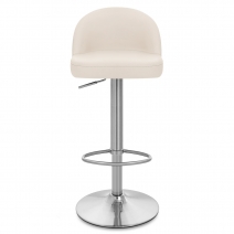 Chaise de Bar Faux Cuir Chrome Brossé - Mimi