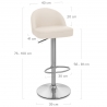 Chaise de Bar Faux Cuir Chrome Brossé - Mimi