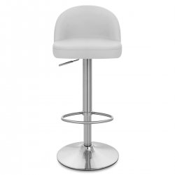 Chaise de Bar Faux Cuir Chrome Brossé - Mimi