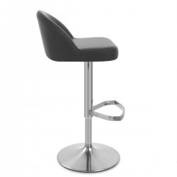 Chaise de Bar Cuir Chrome Brossé - Mimi